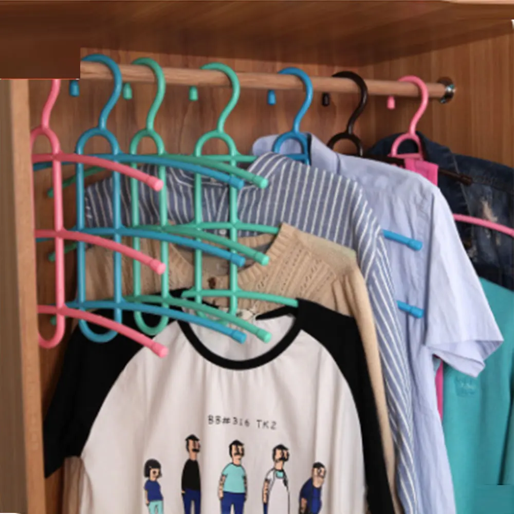 

Three-layer non-skid fishbone drying rack plastic hang towels cloths all kinds of small items holder multi-purpose coat hanger