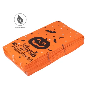 

50Pcs Kraft Paper Bag Halloween Element Multifunctional Useful Practical Delicate Packing Bag Candy Bags Gift Pouches for Home S