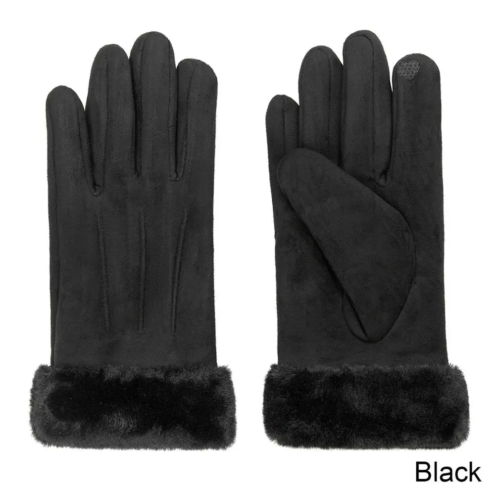 Evrfelan новые зимние женские перчатки мягкие теплые толстые варежки наручные сенсорный экран для женщин перчатки для вождения варежки уличные аксессуары - Цвет: H