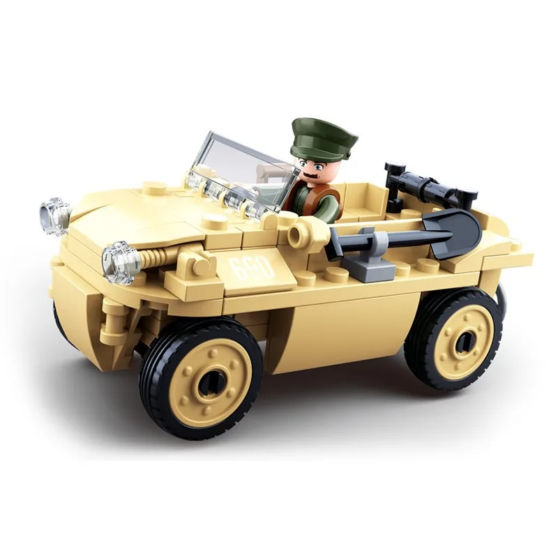 Sluban WWII GAZ-67 camion léger//JEEP Mini Figures compatible Building Bricks