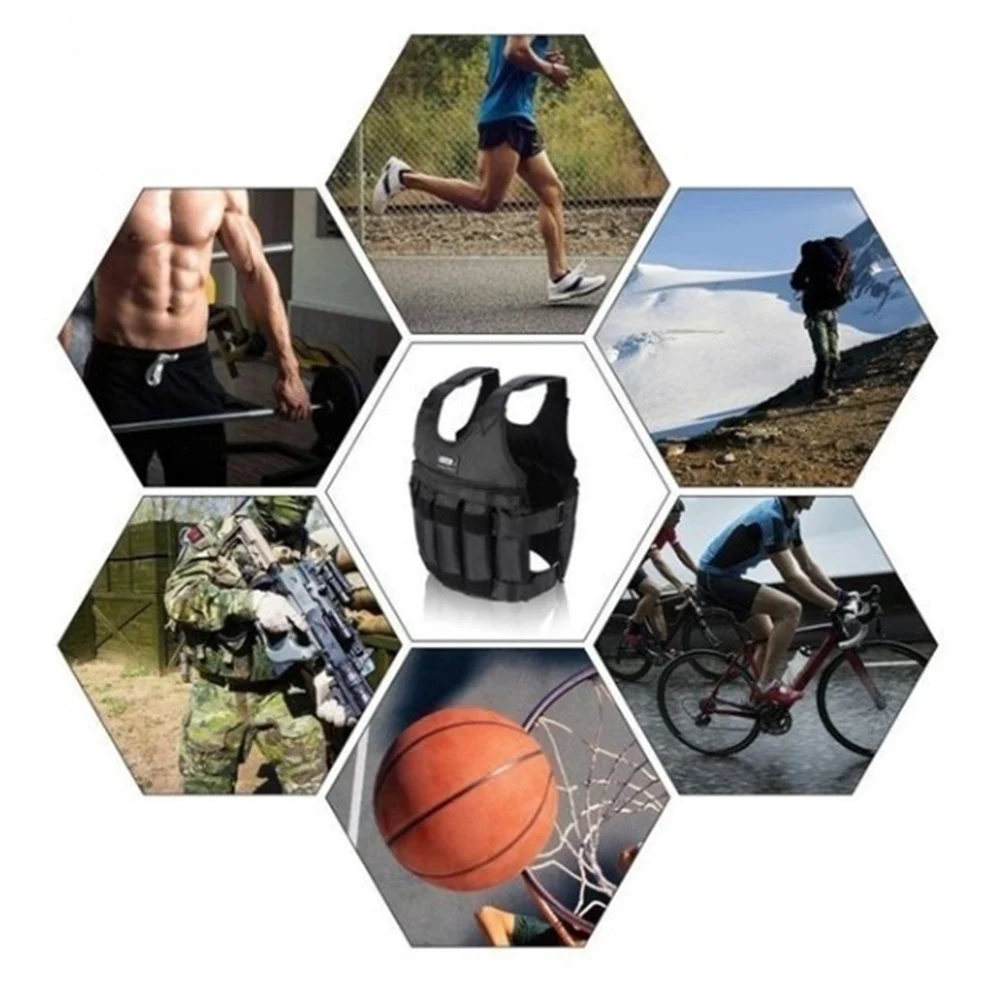 20kg 50kg Max Loading Weight Vest for Boxing Workout Fitness Equipment  Adjustable Weighted Vests Waistcoat Jacket Sand Clothing Weighted Vest Training (10)