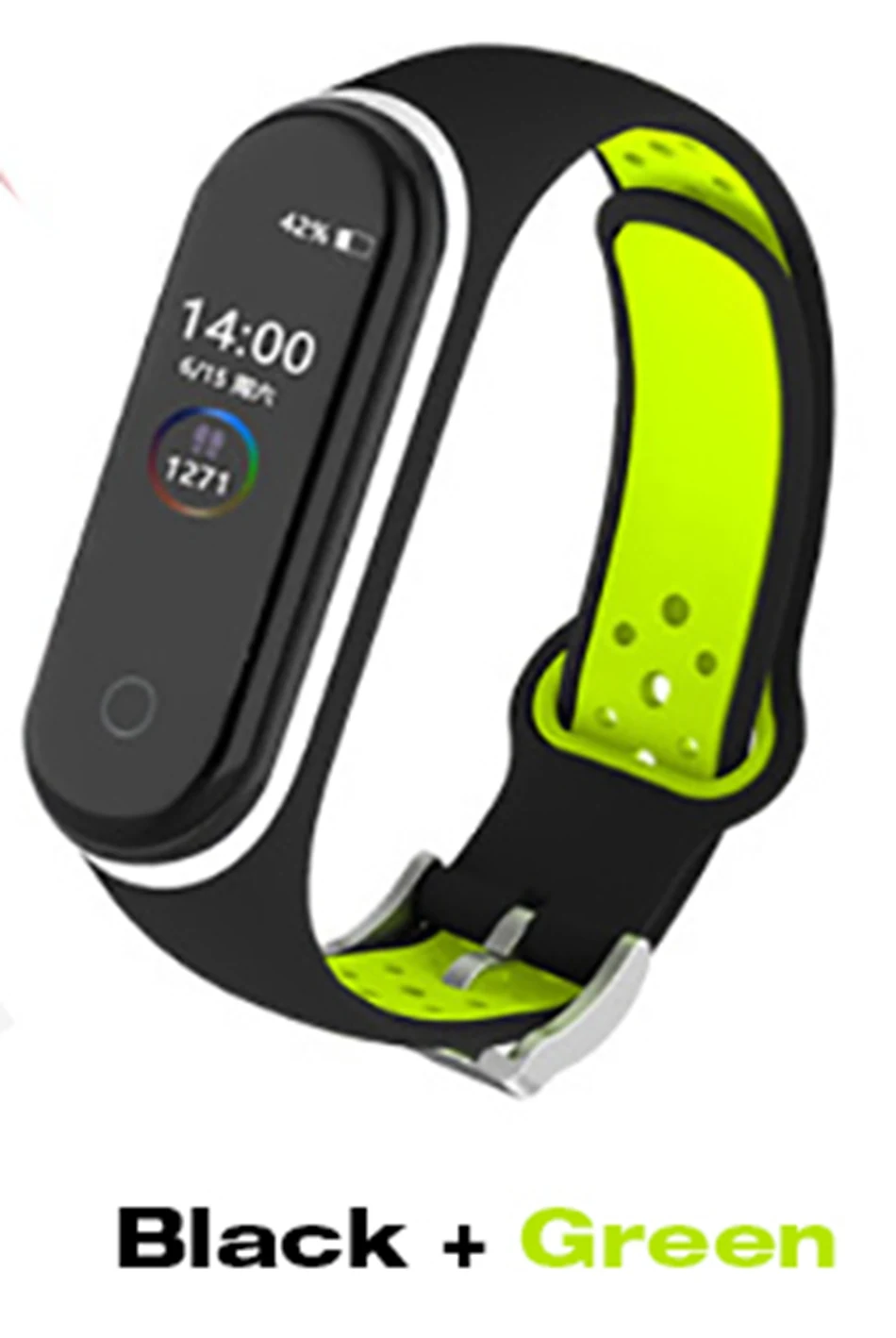Ремешок сменный силиконовый для Xiaomi Mi Band 4 водонепроницаемый двухцветный браслет
