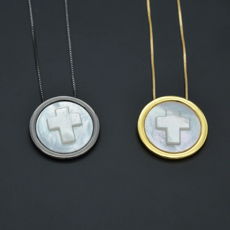 

Personality Creative Shell Cross Embossed Necklace Pendant Original Jewelry Valentine's Day Send Girlfriend Jewelry