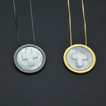 

Personality Creative Shell Cross Embossed Necklace Pendant Original Jewelry Valentine's Day Send Girlfriend Jewelry
