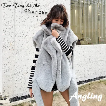 

New Style High-end Fashion Women Faux Fur Coat 18C26