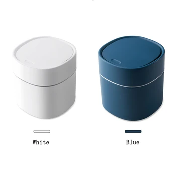 

Desktop Mini Trash Bin Nordic Household Creative Covered Garbage Sitting Room Press Type Simple Table Basket