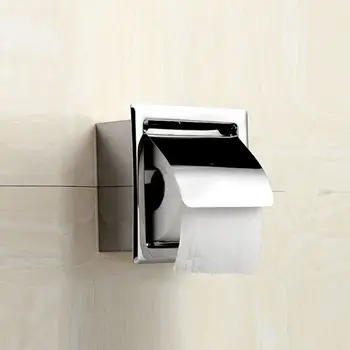 

Stainless Steel Bathroom In-Line Tissue Holder Toilet Built-In Tissue Box Reel Hotel Kitchen Bathroom Roll Tray