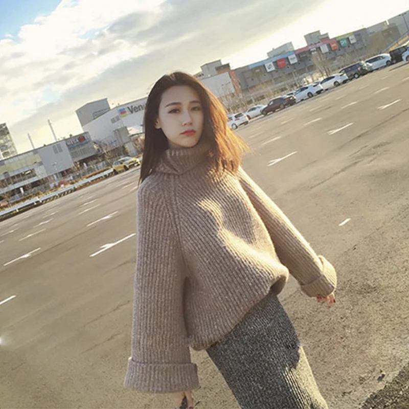 

Sweater women 2020 new fashion temperament pullover sweater skirt loose lazy style thick mid-length sweater top
