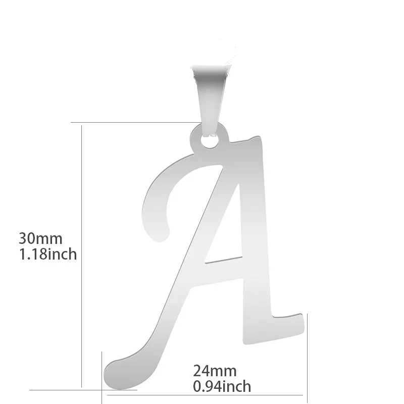 1 stücke Alphabet Edelstahl Anhänger Charme Für Schmuck Machen Lieferungen 26 Buchstaben A-Z Handgemachte Halskette Zubehör Komponenten – Detail 1