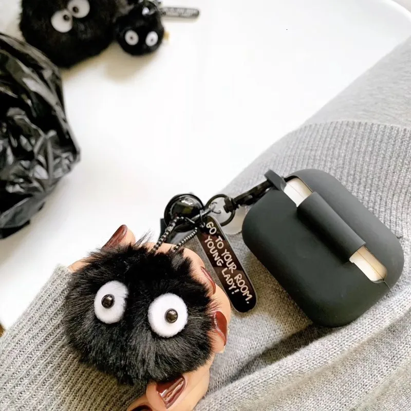 Черный чехол для наушников Totoro Briquettes, силиконовый чехол для Airpods Pro, чехол для ключей, аксессуары, защитный чехол для Airpods Pro 3