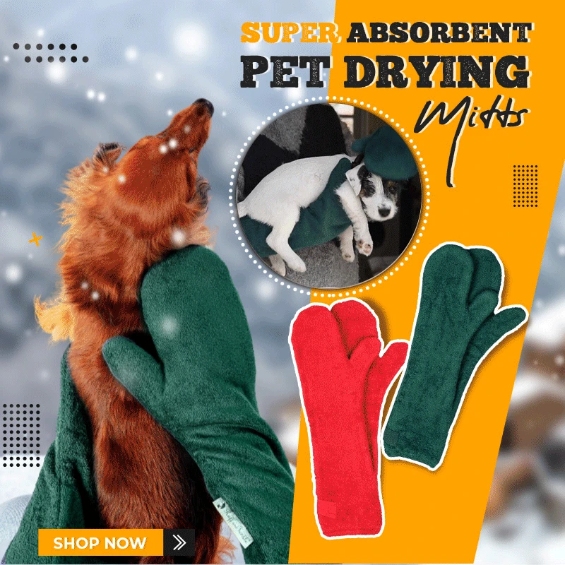 Pet Drying Gloves Bathing Bathrobe Towel Cleaning Glove Super Absorbent