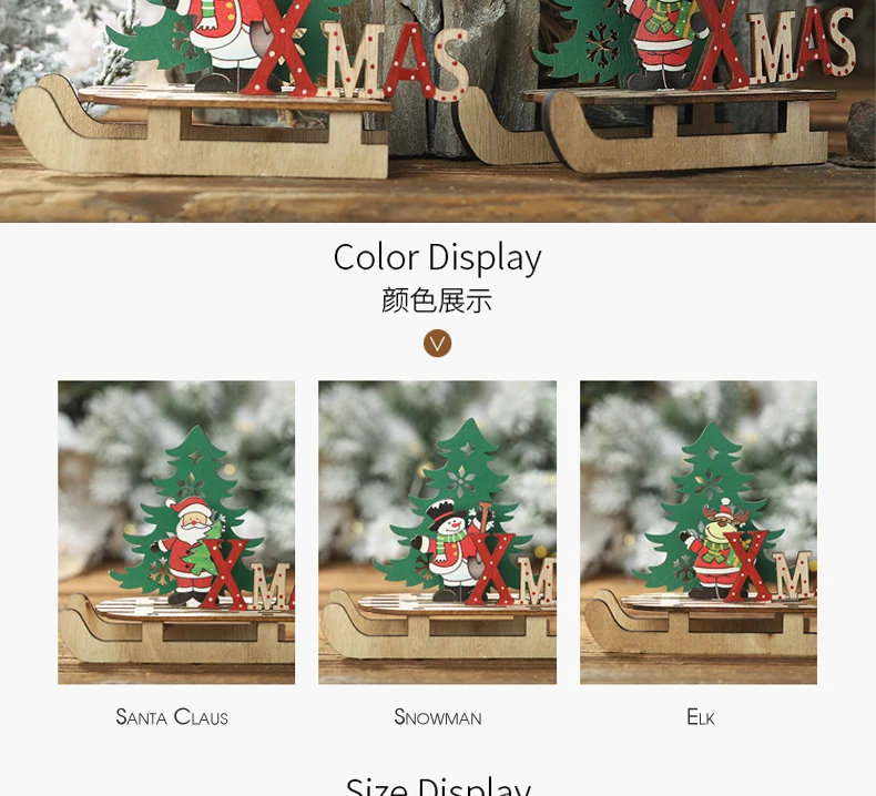 DIY рождественские елки Санта Клаус Снеговик Олень Дерево окрашенные дерево Рождество собранные сани украшения Настольный Декор