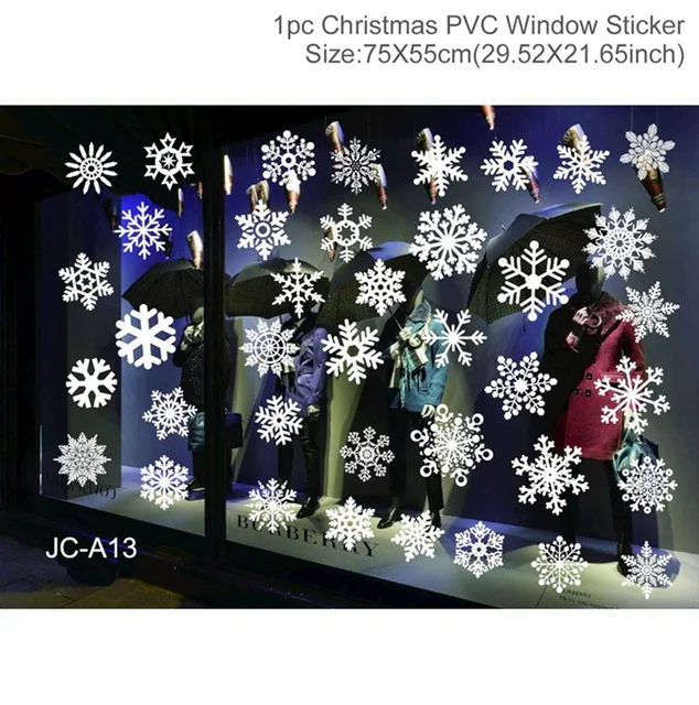 Christmas Window Stickers Merry Christmas Decorations For Home Christmas Wall Sticker Kids Room Wall Decals New Year Stickers 12