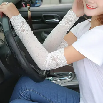 

Summer Long-sleeved Sun Protection Gloves for Women Mesh Lace UV Thin Bike Breathable Cycling Gloves Driving Arm Warmers Sleeves