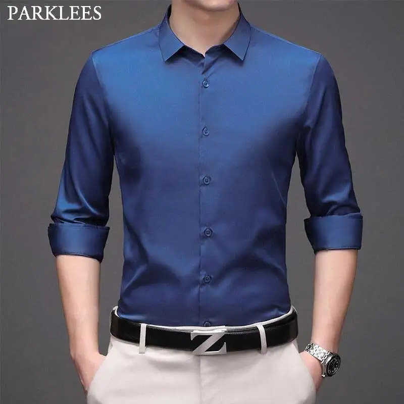 Royal Blue Mens Dress Shirts 2021 
