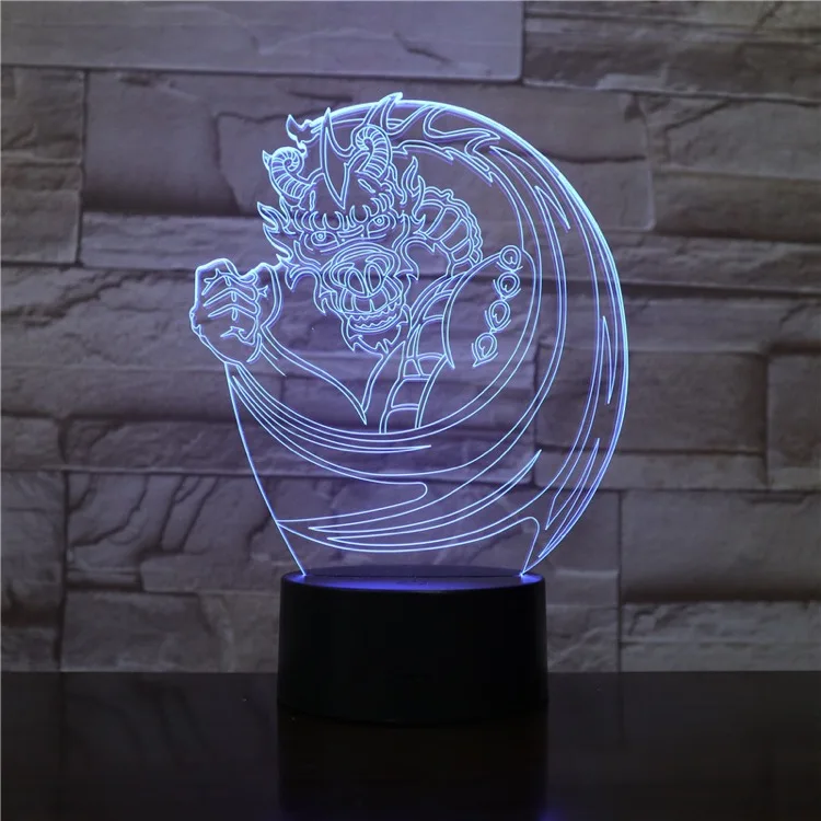 3d-лампа с китайским драконом Фениксом иллюзия 3D изменение цвета дистанционным