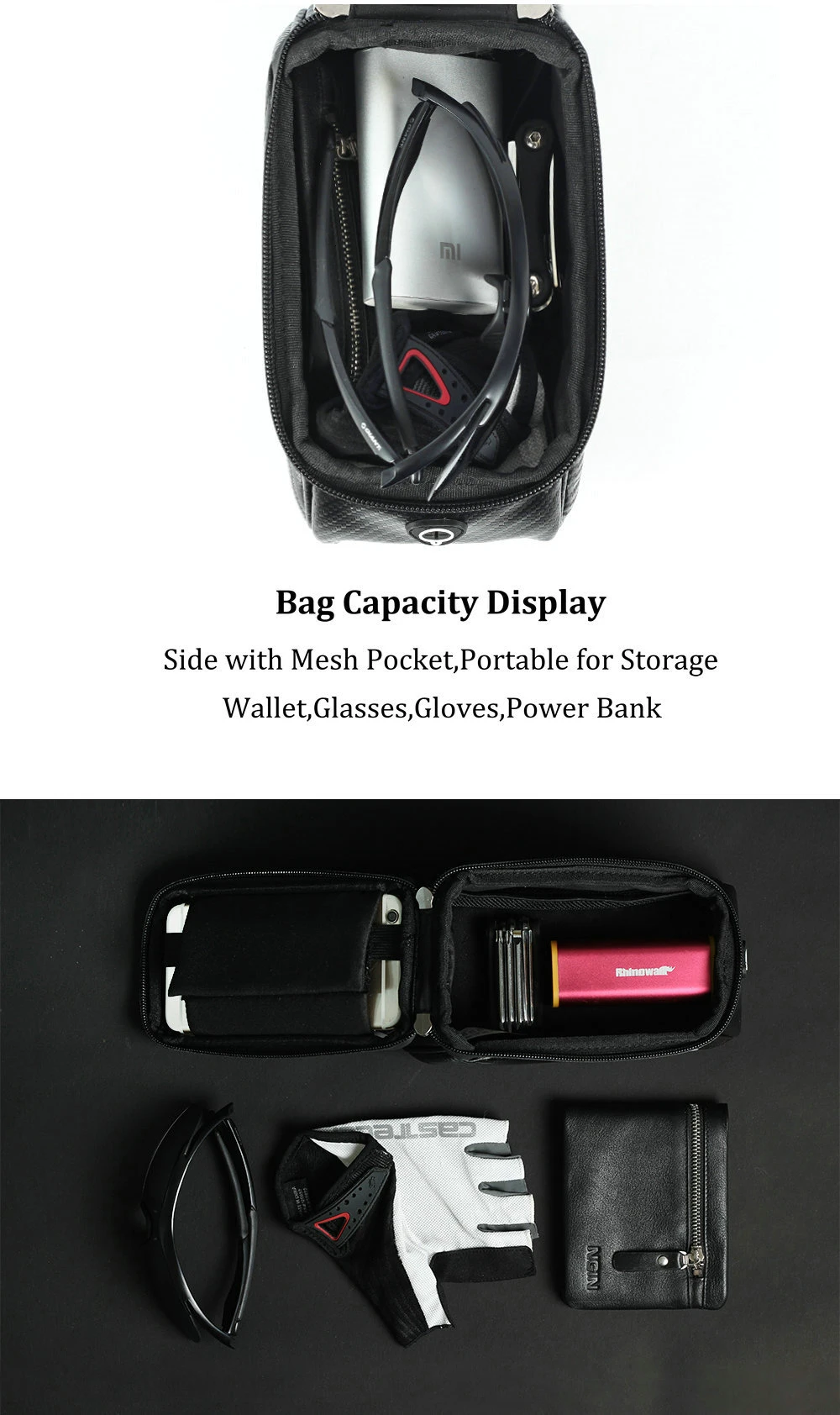 RHINOWALK Bicycle Front Tube Bag Rainproof Touch Screen Cycling Top Front Tube Frame Bags 5.86.0 Phone Case Bike Accessories (10)