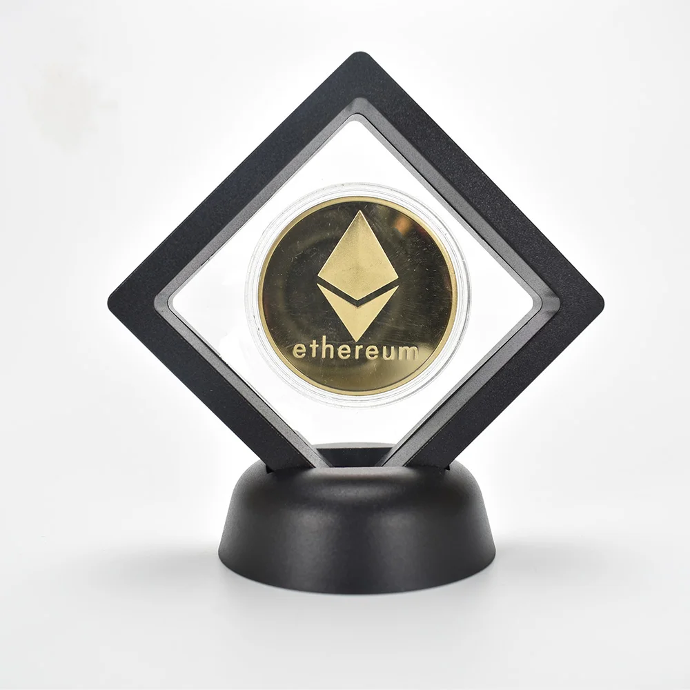 Битная монета Золотая монета Биткоин cions Litecoin рябь эфириум криптовалюта металлический памятный подарок физическая антикварная имитация - Цвет: gold eth black