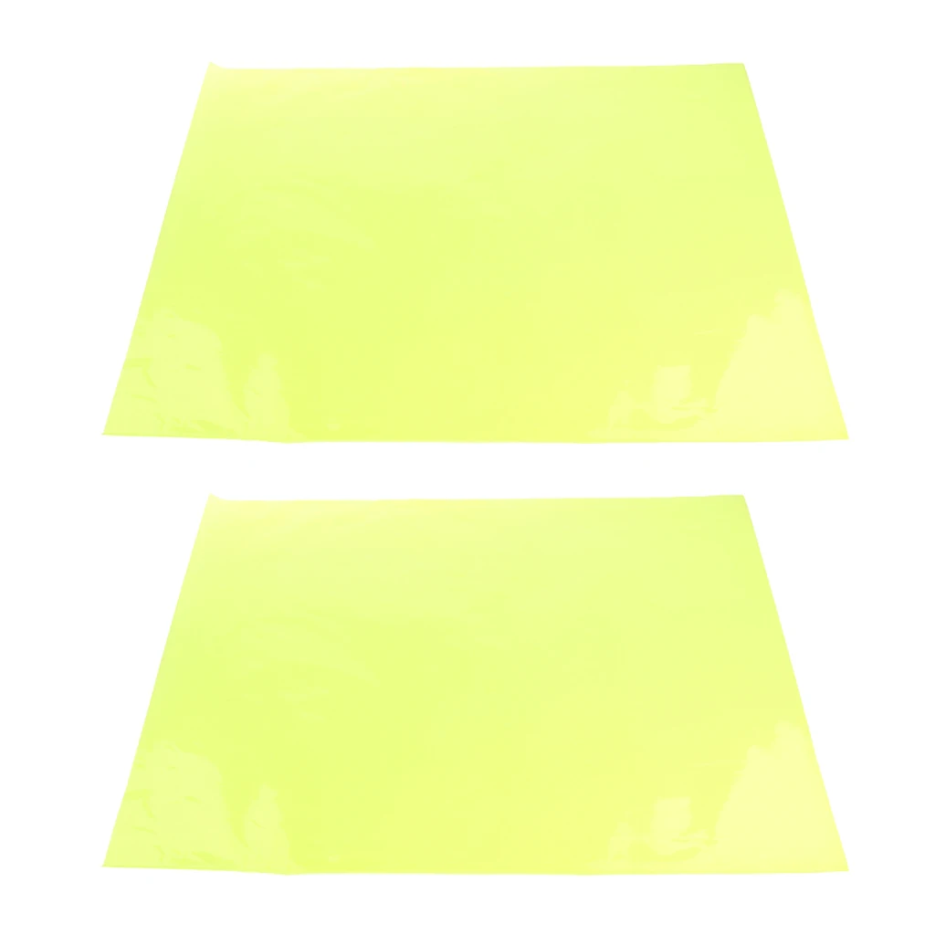 2x Color Correction Gel Filter Overlays Transparency Color Film Plastic Sheets Gel Lighting Filters Florescent Yellow