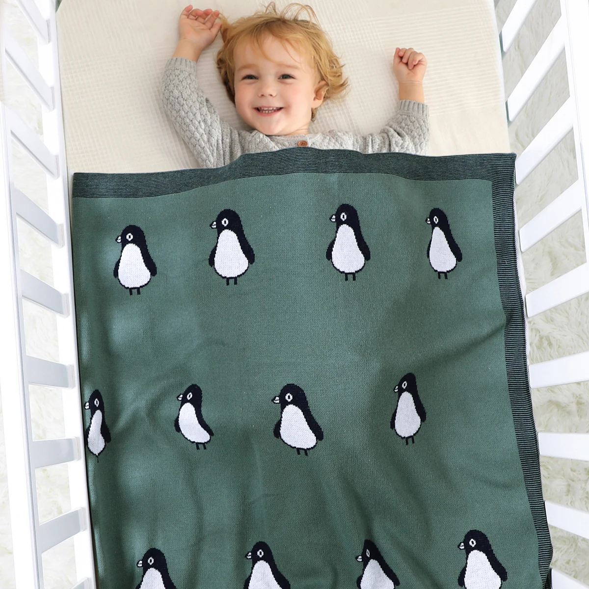 Baby Blankets Super Soft 100%Cotton Knitted Newborn Infant Unisex Swaddle Wrap 100*80cm Toddler Sleeping Quilts for Stroller Bed cotton muslin blanket cotton blanket swaddle blanket cotton swaddle cotton gauze blanket cotton knit blanket knit blanket