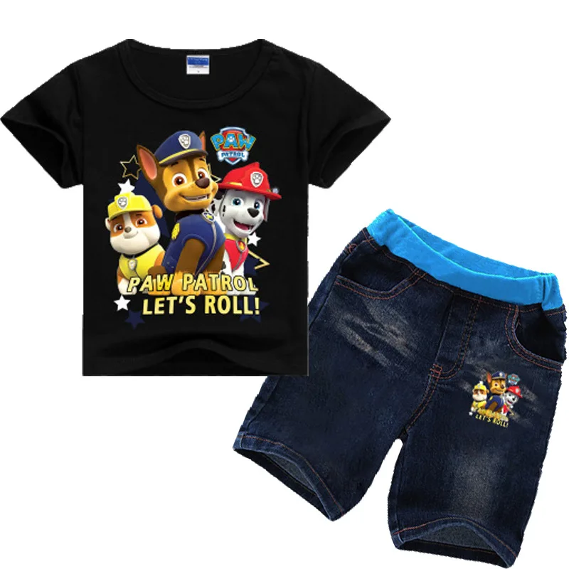 Paw Patrol/ г. Новое летнее платье Повседневный костюм с короткими рукавами в европейском и американском стиле с принтом героев мультфильмов - Цвет: 5