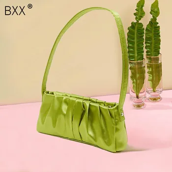 

[BXX] Folds Design Small PU Leather Shoulder Bags For Women 2020 Elegant Handbags Female Travel Totes Lady Fashion Bag HM457