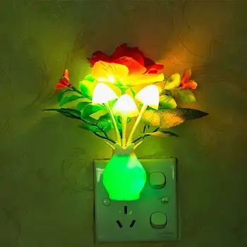 

Mushroom colorful luminous vase led Nightlight light light control induction plug-in bedside lamp energy saving small table lamp