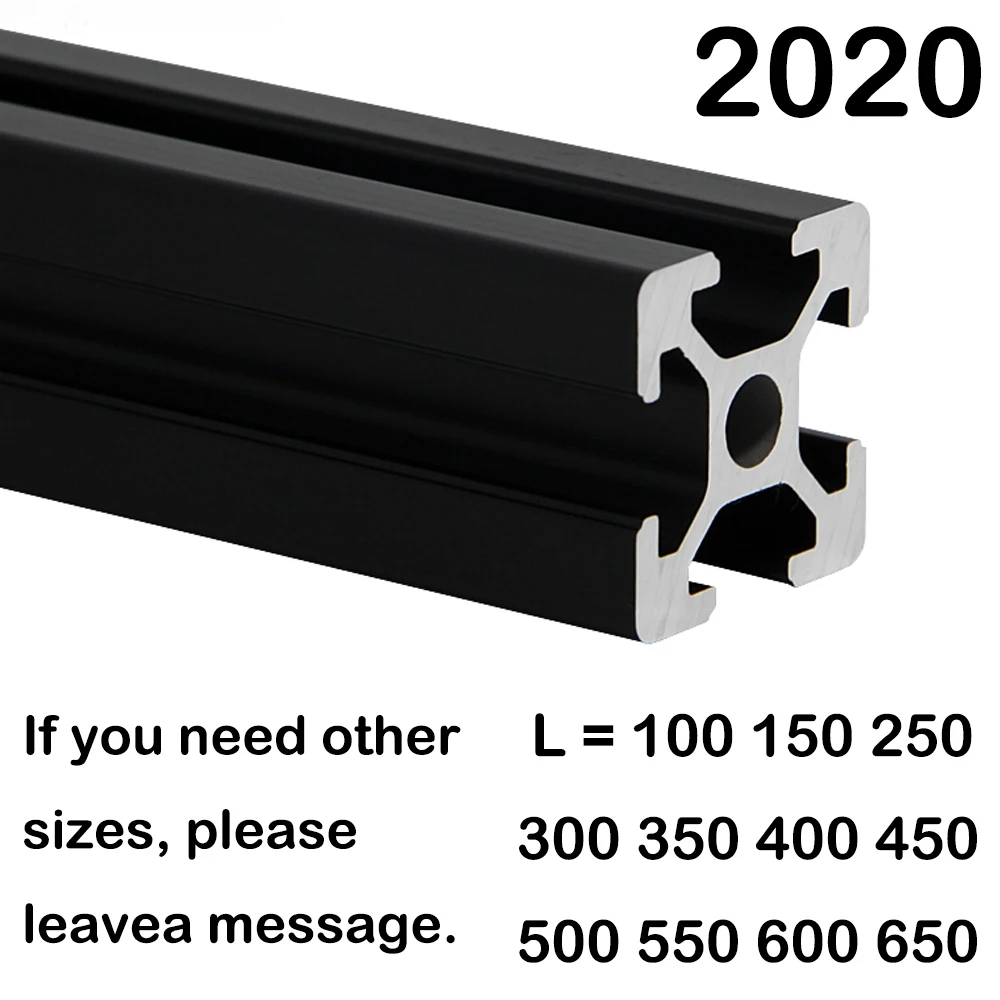 1 шт. черный профиль из анодированного алюминия 2020 длина 100 800 мм линейный рельс 500