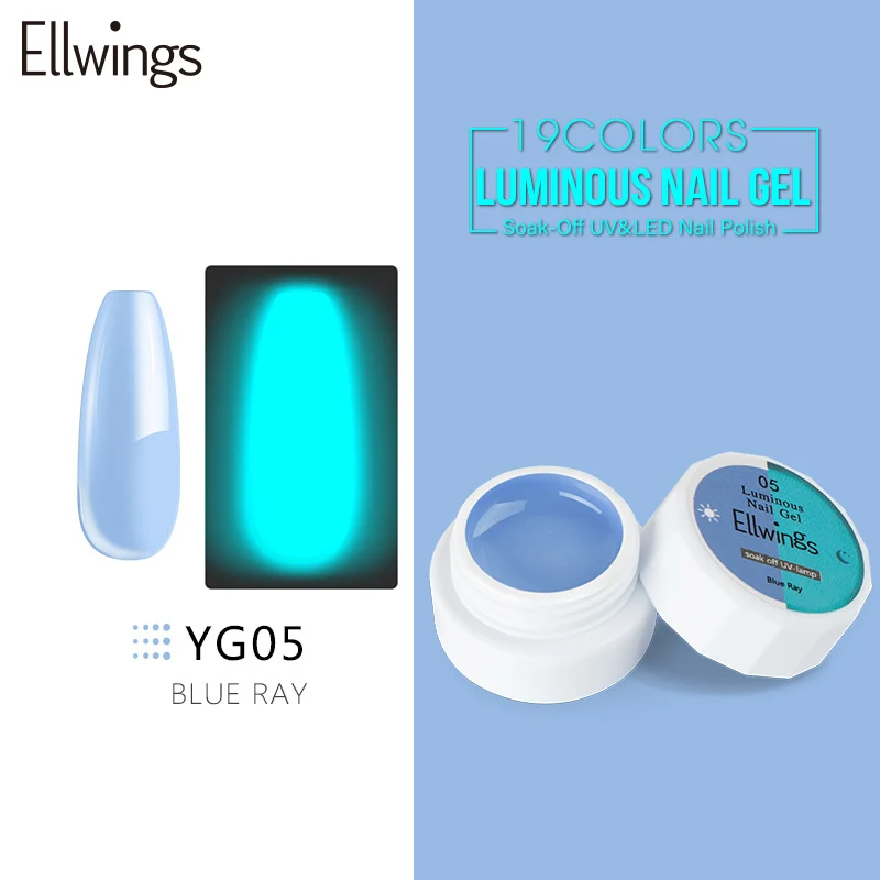 Ellwings светящийся в темноте флуоресцентный гель для ногтей для самостоятельного маникюра Идеальный Гель-лак для ногтей освещение в ночное время - Цвет: YG05