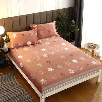 

Quality Bedsheets Winter Warm Flannel Fitted Sheet Ployester Velvet Bed Sheet Mattress Cover Bedspread King Twin Full Flat Sheet