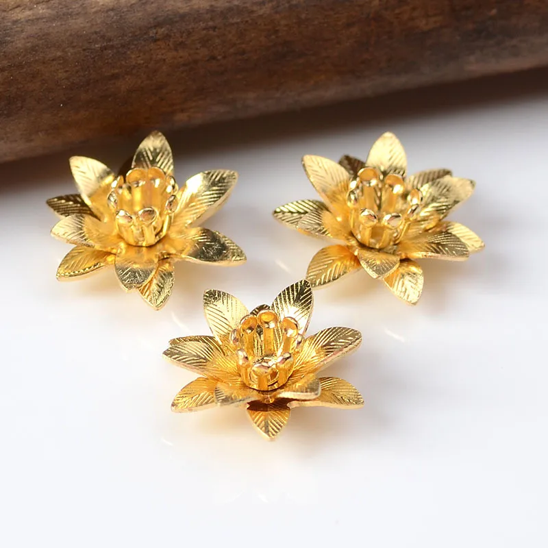 

10pcs 6*15mm 7 Color Copper Filigree Flowers Base Connector Bead Cap Charms Setting For DIY Jewelry Making Components Supplies