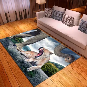 

Cartoon Living Room Carpet 3D Tiger Animals Kids Bedroom Playing Floor Mats Area Rugs Bathroom Anti Slip Rug Mat Hallway Doormat