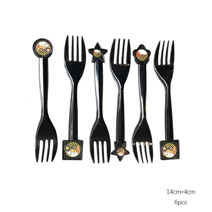 6pcs fork 1 комплект строительный трактор шар экскаватор воздушные надувные воздушные шары грузовик автомобиль Беби Шауэр детский день рожденья для мальчиков поставки - Цвет: 6pcs fork