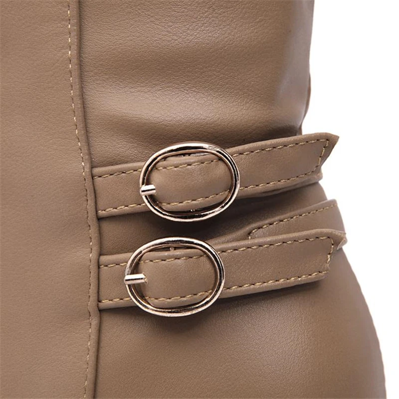 Женские сапоги на высоком каблуке с ремешком щиколотке|knee boots women|knight bootsknee |