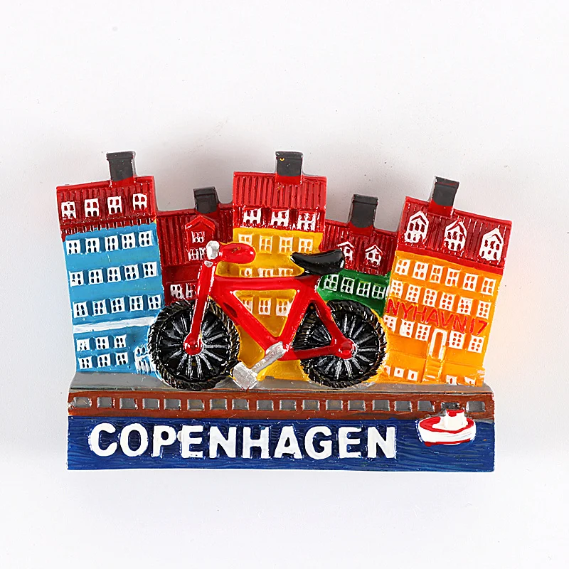 Resin 3D Fridge Magnet Souvenirs Gift Refrigerator Sticker Danish Mermaid 