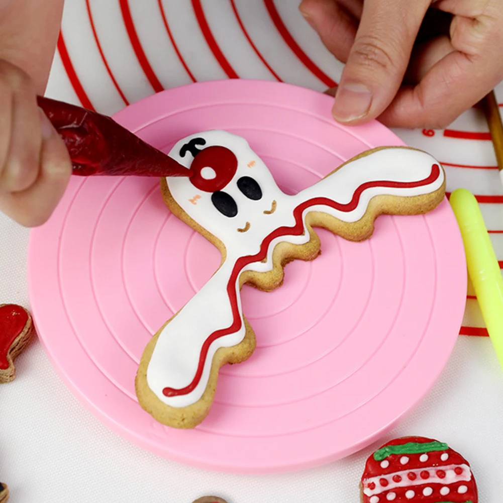 Торт Поворотный Стол DIY выпечки Sugarcraft тарелка круглый десерт вращающаяся платформа украшения стенд помадка вращающаяся нескользящая подошва