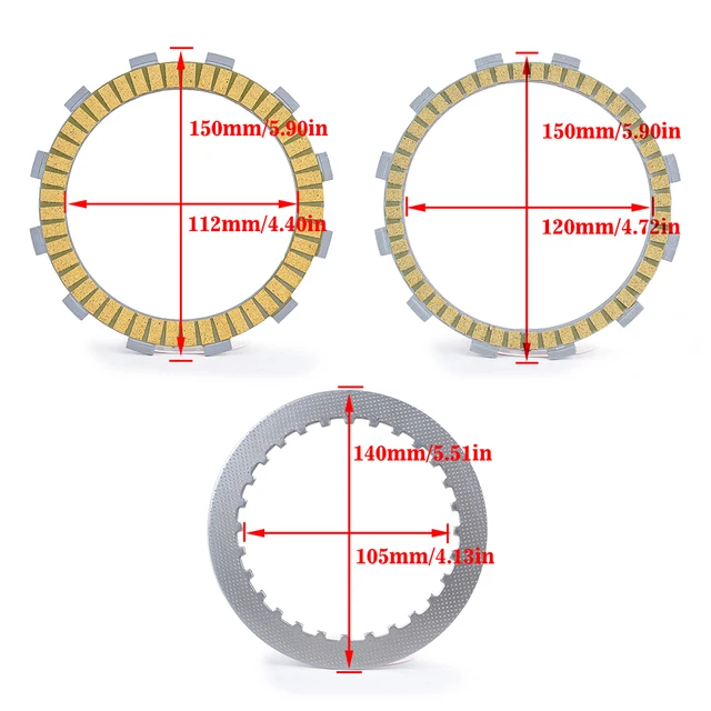 Clutch Friction Steel Plates For Honda TRX500FE FPE TRX500TM Foreman 500 05-19 E - Foto 9
