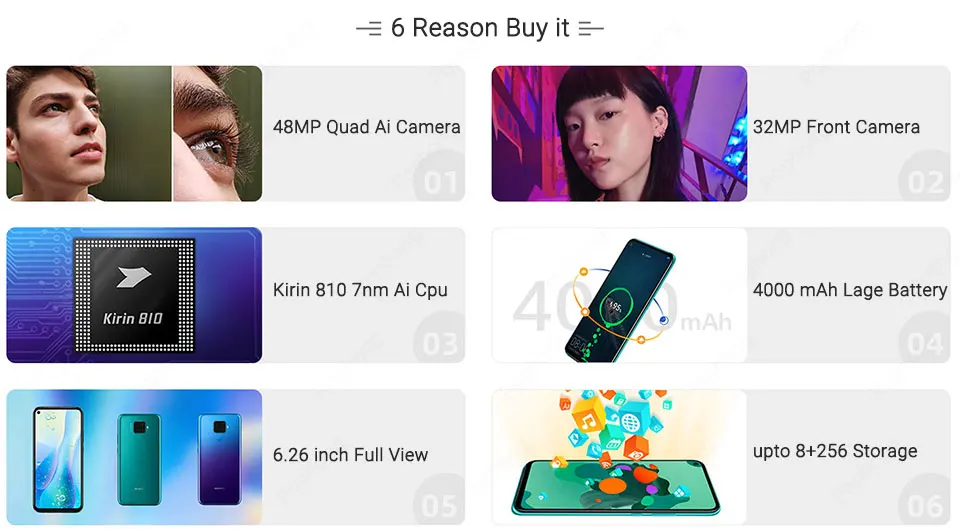 Huawei Nova 5i Pro 6,26 дюймов 8 Гб 128 ГБ восьмиядерный смартфон Kirin 810 4000 мАч GPU отпечаток пальца 48 МП Google play 20 Вт Супер зарядка