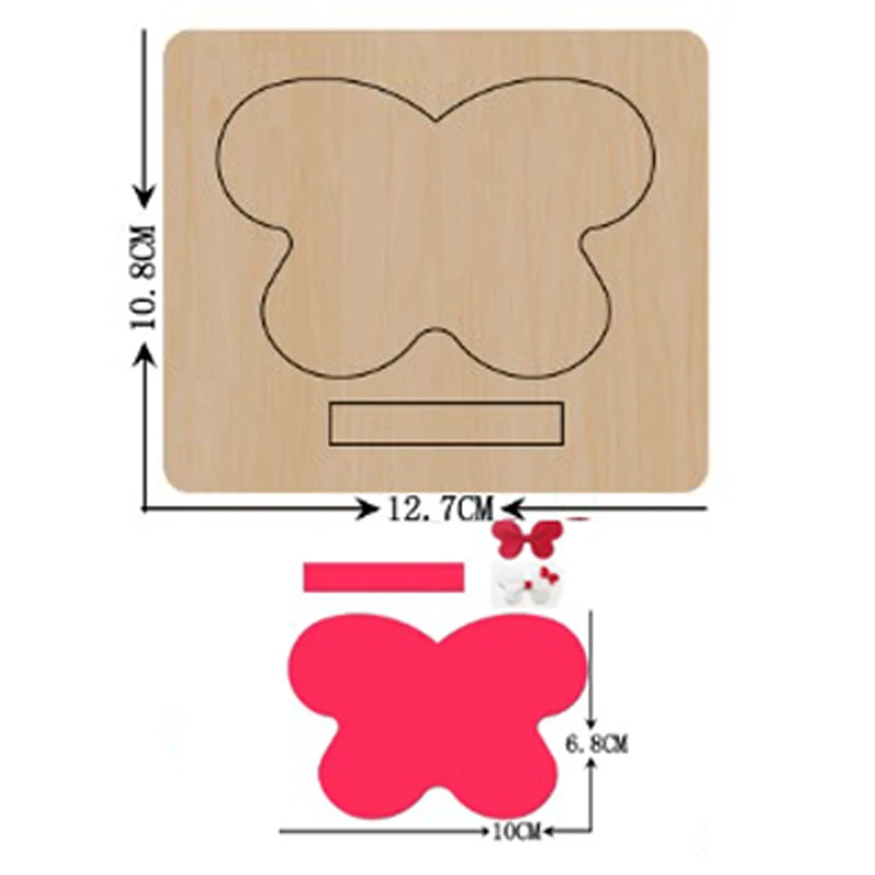 

Butterfly Bow-knot Hairpin Fashion Jewelry Wood Die Scrapbooking Wooden Dies Fit Common Dies Cutting Machines on the Market 2021