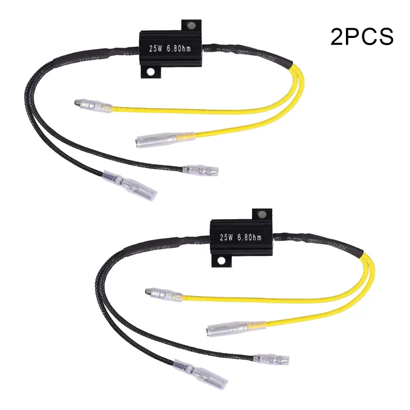 2 Pcs Aluminum Shell Moto Load Decoding Resistor For LED Turn Signal Light Repair 25W 6.8Ohm Motorcycle Accessories |