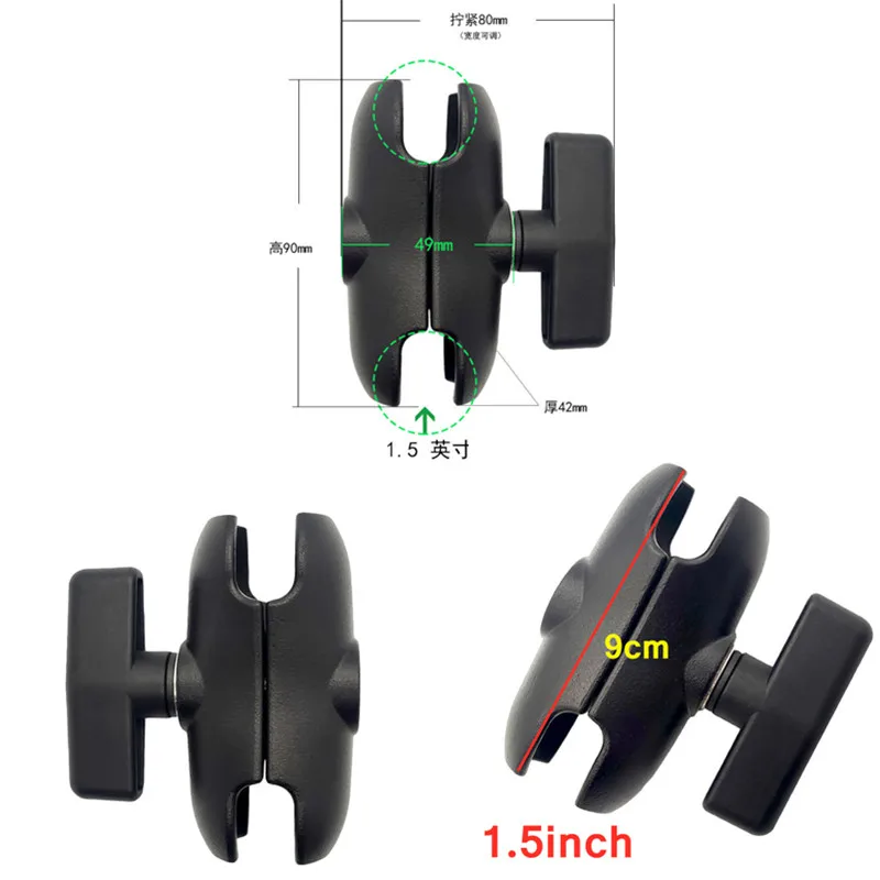 1.5 polegada bola base montar motocicleta câmera braço