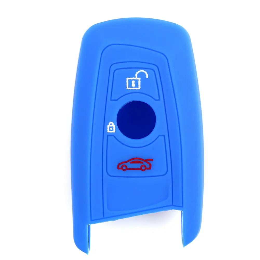 sea blue Vehemo Foldable Silicone Remote Fob Cover Car Remote Control Case Protection Silicone Key Case Vehicle Automobile Flexible - Цвет: sea blue