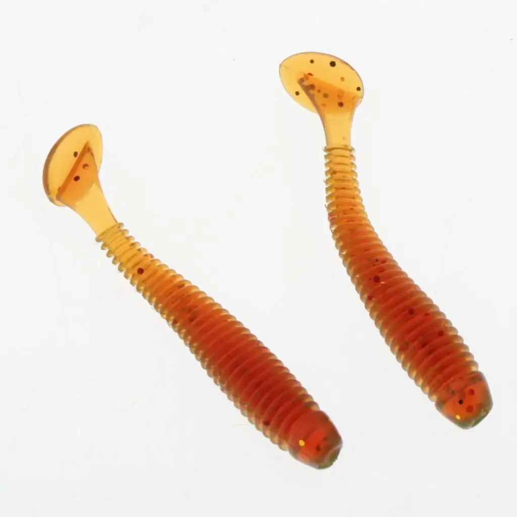 16PCS Worm Fishing Lures Fake Lures Artificial Baits Soft Crank Baits T-tail Fish Tackle Lures for Beginners Anglers 