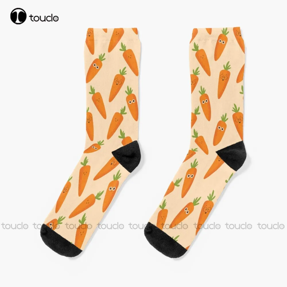 

Carrots Vegetable Orange Socks Funny Socks Christmas Fashion New Year Gift Unisex Adult Teen Youth Socks 360° Digital Print
