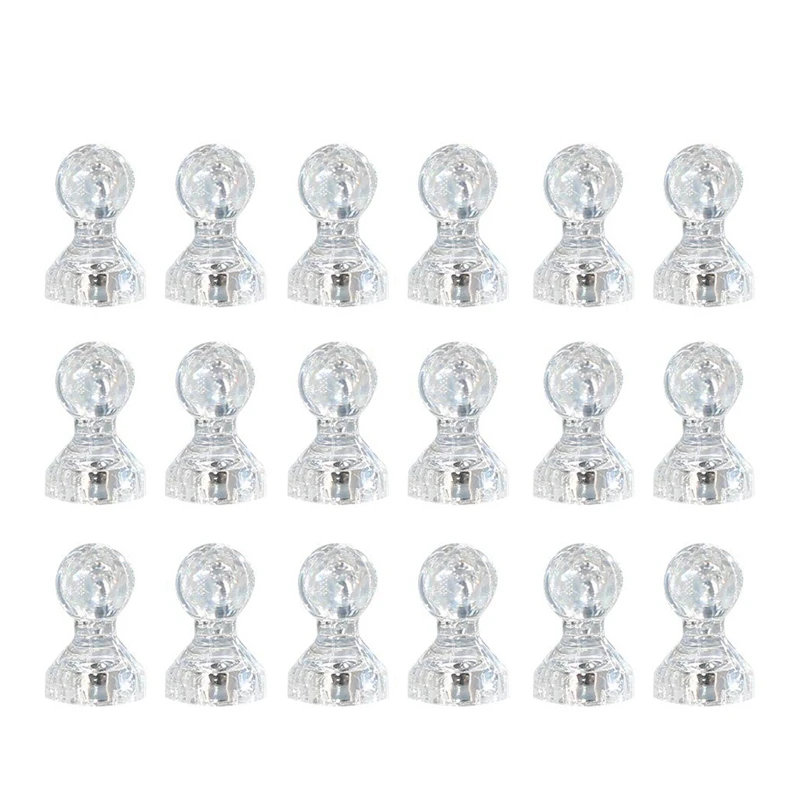 

60 Pcs Transparent Magnetic Pin 11 x 17mm Transparent Color Magnetic Pin for Paper Photo Calendar Fixed on Refrigerator, White B