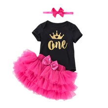 

1 Year Baby Girls Birthday Clothes Girl Dresses Pink Floral Cake Dress Princess Dresses for Party Wedding Kids Clothes