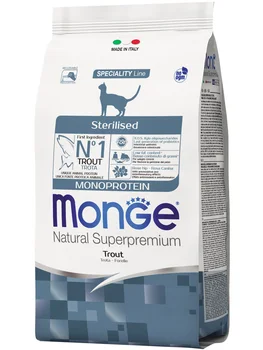 

MONGE MONGE SPECIALITY CAT STERILISED monobelkovy for adult neutered cats and neutered cats with trout