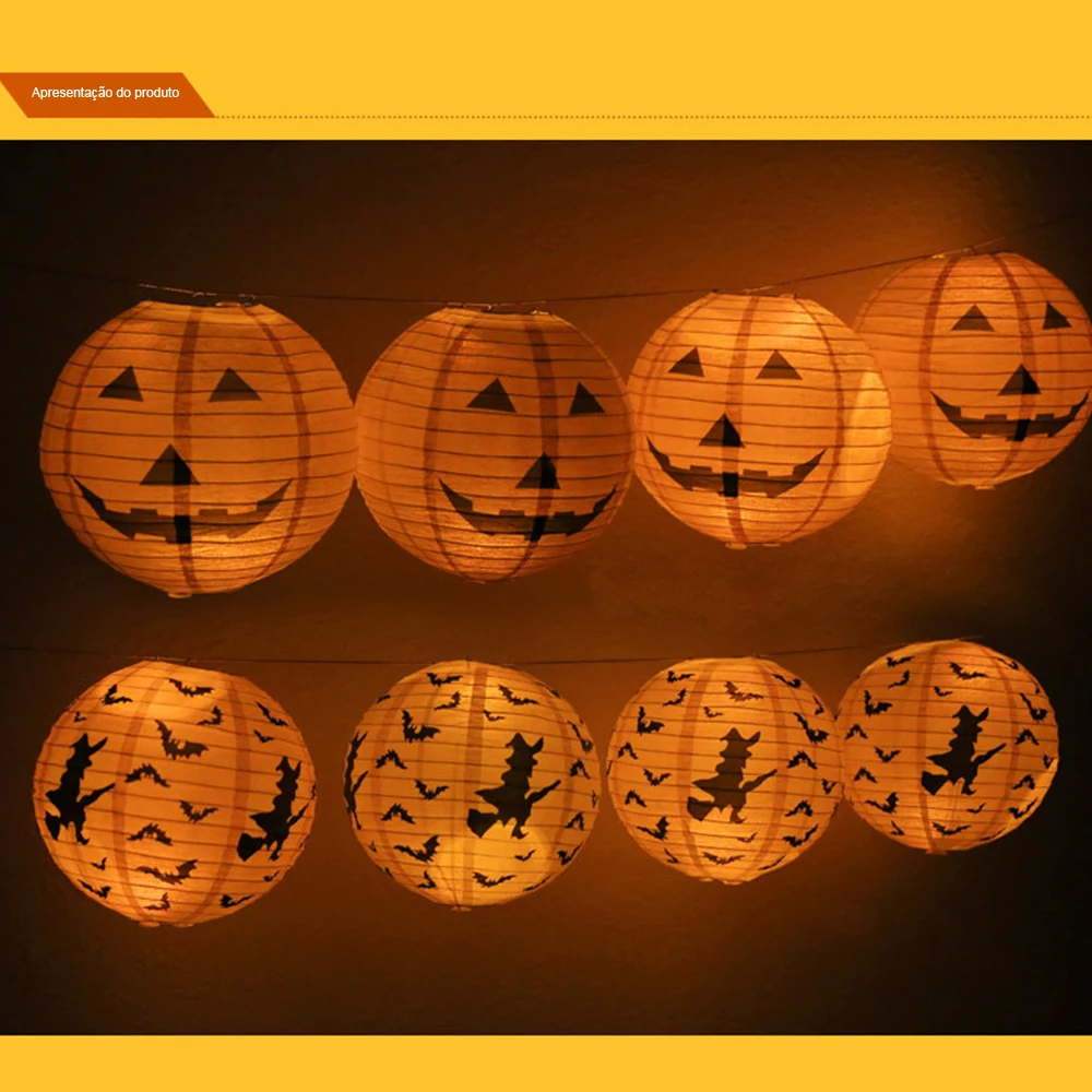 

4PCS 20-40CM/7.9-15.7inch Halloween with paper pumpkin lantern pumpkin lights ghosts indoor outdoor decorations pumpkin paper