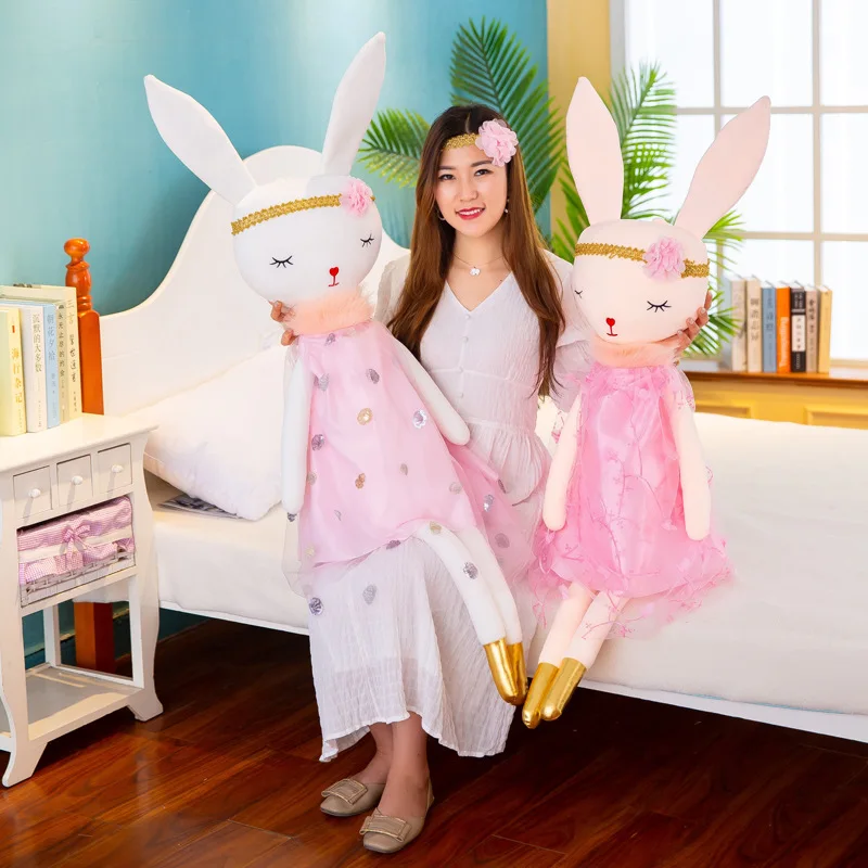 

Long-Eared Fairy Rabbit Doll Girl'S Birthday Gift Doll Bed Pajama Soft Adorable Doll Small