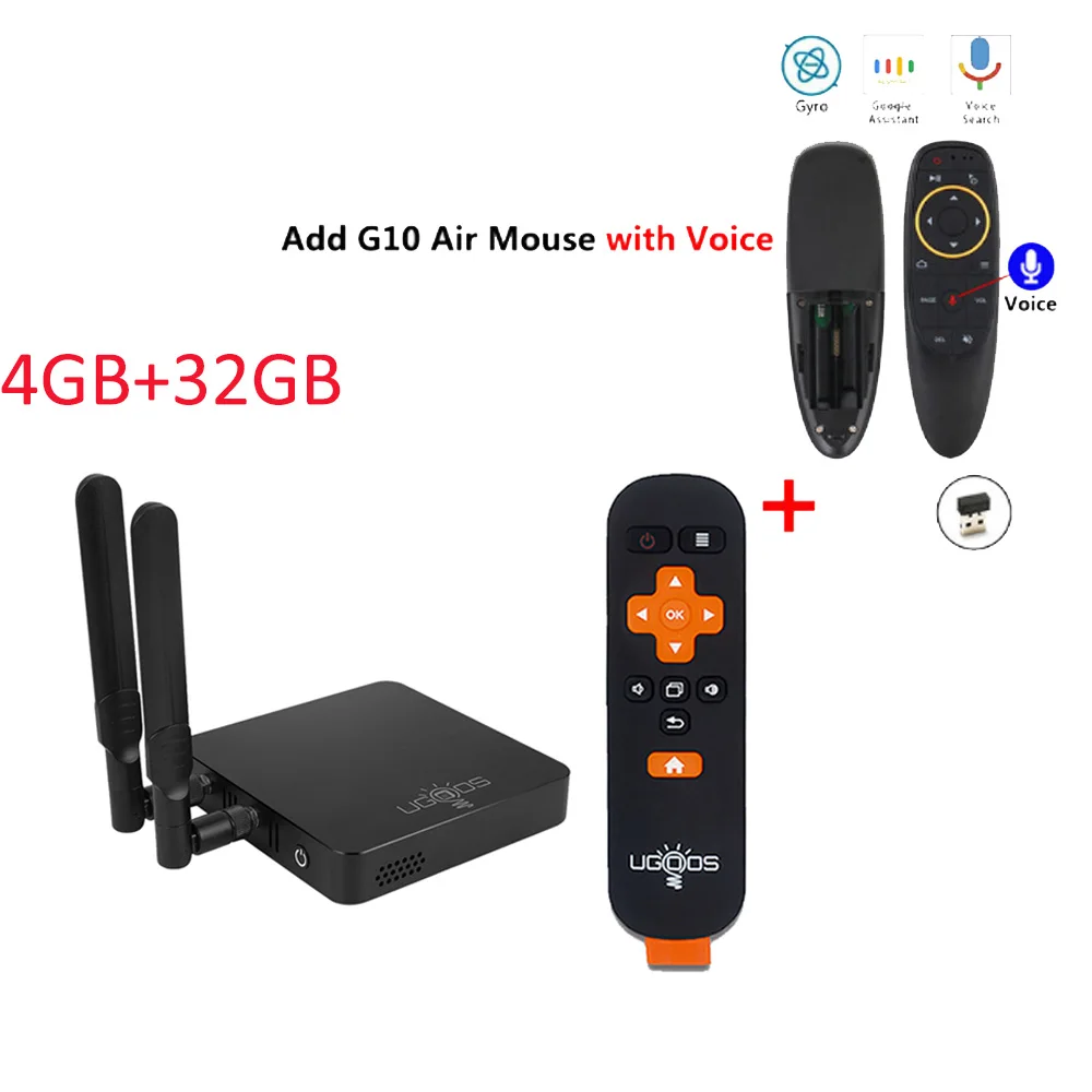 AM6 PRO add G10 UGOOS AM6 Amlogic S922X Smart Android 9,0 ТВ приставка DDR4 2 Гб ОЗУ 16 Гб ПЗУ 2,4G 5G WiFi 1000M LAN Bluetooth 4K HD OTA медиаплеер - Цвет: AM6 PRO add G10